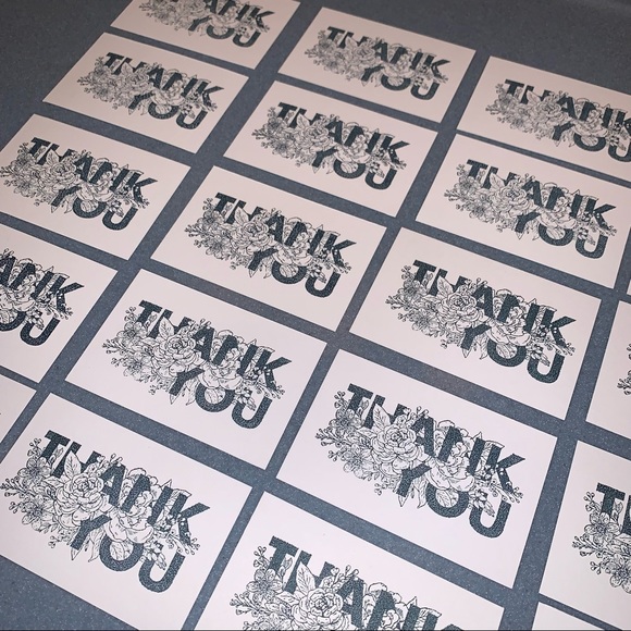 🎉HP🎉NEW 20 Hand Stamped Thank You Cards Speckled - Picture 7 of 7